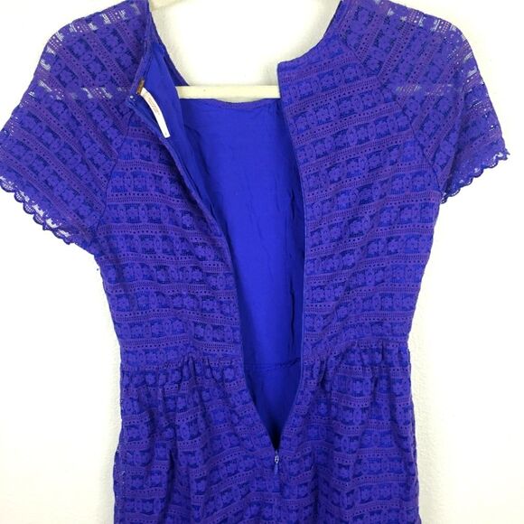Women's Free People Purple Lace Like Mini Zip Up Dress Size 02/XS - Picture 7 of 11